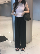 Button Ruffle Pants