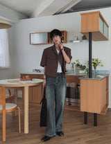 アンダースナップワイドデニムパンツ
