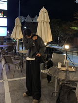ローガンダークカシライクハーフジップアップニット