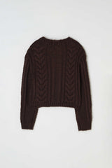 Nutty cable cardigan_brown