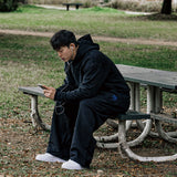 MVR HEART LOGO WIDE SWEAT PANTS BLACK