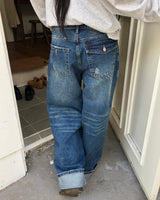 Rihen Roll-Up Wide Denim Pants