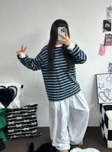 ベーシックピンタックロングパンツ 🤍🩶🖤💙4カラー