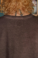 DYED ARGYLE LONG SLEEVE T SHIRT / BROWN