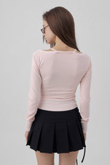 Amelie Lace layered top, Pink