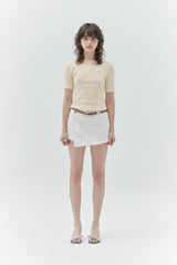 KIRSH PLAIN SLIM FIT HENLEY NECK T-SHIRT - IVORY