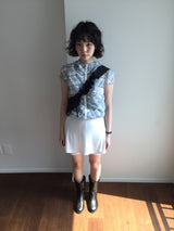 Plaid chiffon シャーリングジップアップ (2color)