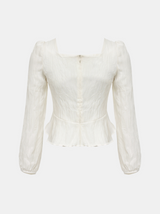 Muse Shirring Square Neck Blouse