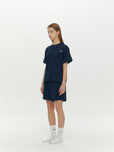 (Unisex) エッセンシャルストレッチフィットハーフスリーブパジャマセット　ネイビー