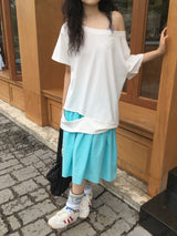 ボタンミディスカート
