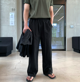 ワンダーアントサマーコットンリネンバンディングワイドパンツ