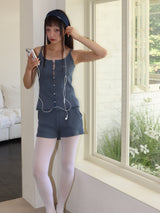 ストライプジャージベスト (BLUE)