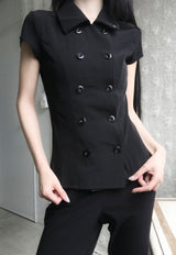 26SS★ [ EEUN MADE ] Rosette Button Top