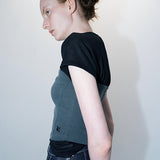 Back ziper tube top chacol