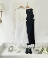 Roselle Layered Wrap Sleeveless Long One Piece