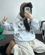 SHOULDER ARM PRINTING TATTOO PATCH CHERRY HOODIE🍒🩵🤍3COLOR
