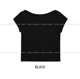 Sheer シースルー ボートネッククロップショートスリーブ