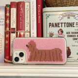 DOGS KNIT HARD JELL CASE_PINK