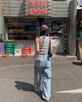 (Unisex) Monster cargo denim pants