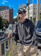 Daford color matching knit hoodie