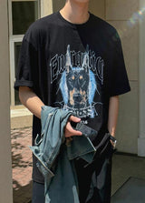 [A-T0122] ドーベルマンオーバー半袖Tシャツ (2色)