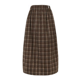 CHECK H-LINE SKIRT (Brown)