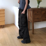 Shuble Zipper Pintuck Cargo Nylon Two-Way Pants