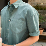 LMN Rainy Pigment Oversized Fit Half Shirt (6 colors)