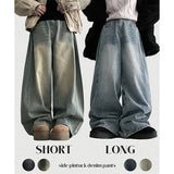 [2nd Length 🤍 Balloon fit!] Garne side pin tuck slit wide denim pants