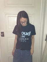 バル ドット レタリング セミクロップ ショートスリーブ Tシャツ