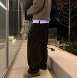 [In-house production]  ファーストコーデュロイカーゴストリングワイドパンツ