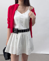 Picre Round Neck Button Long Sleeve Knit Cardigan
