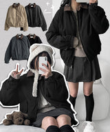 Neming Golden Collar Quilted Short Jacket