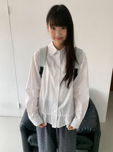 ディルメッカ フリル ロングスリーブ シャツ ブラウス