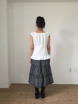 Flower ombre shirring blouse (2color)