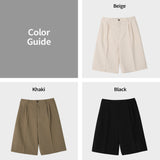Overfit Bermuda Backbanding Slacks Shorts 3COLOR