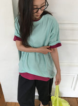 [unisex] Sioni Basic Layered Short Sleeve Tee
