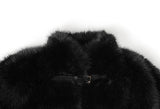Ago Buckle High Neck Fur Short Jacket