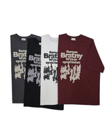 ウィーバー プリント オーバーサイズ ハーフスリーブ Tシャツ