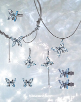 [925 Silver Post] Blue Butterfly Earring