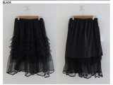 LAYERED TULLE RUFFLE MINI SKIRT (3COLORS!)
