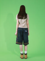 バスケットボールデニムハーフパンツ  (INDIGO)