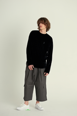 ドロップショルダーベルベットTシャツ