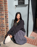 [ORIGINAL] Moel Cancan Check Midi Skirt