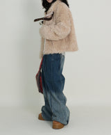 Rachel Two-Belt Detail Short Length Fur Jacket (Lining Quilted)