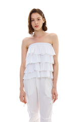 VIVA FRILL TOP SKIRT / WHITE