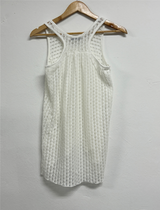 INDIAN ASYMMETRICAL MESH SLEEVELESS🤎🤍💚 - 2 COLORS