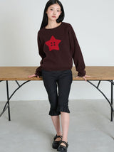 STAR BUTTON KNIT - BROWN
