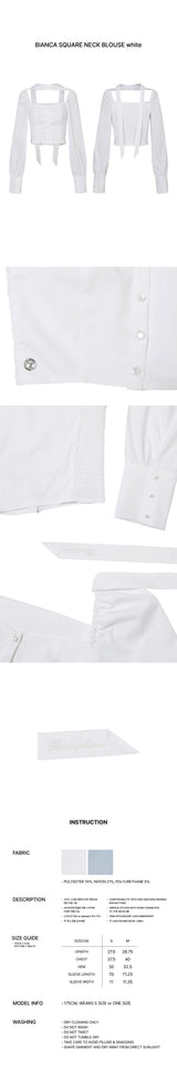 BIANCA SQUARE NECK BLOUSE white