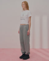 HEART RABBIT CROP TSHIRT-WHITE